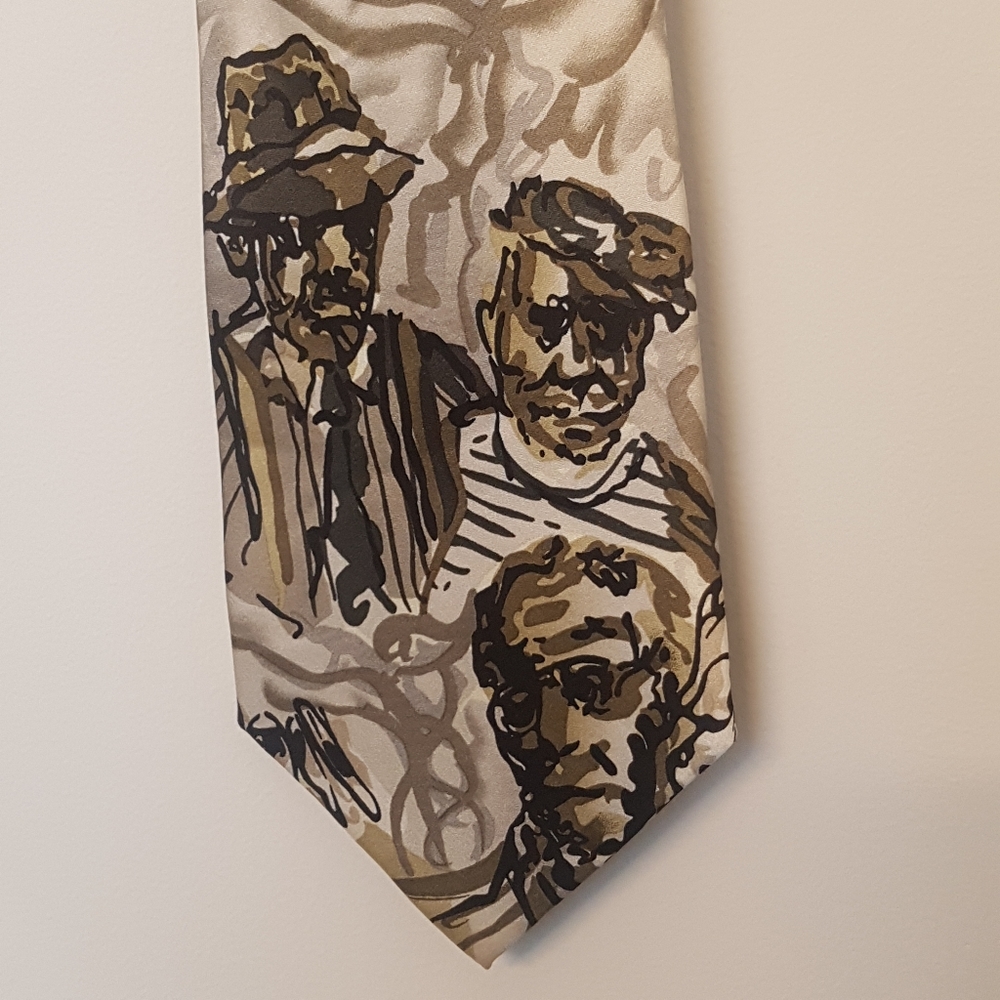 [J. GARCIA] Gestural Portrait Silk Tie (1996)